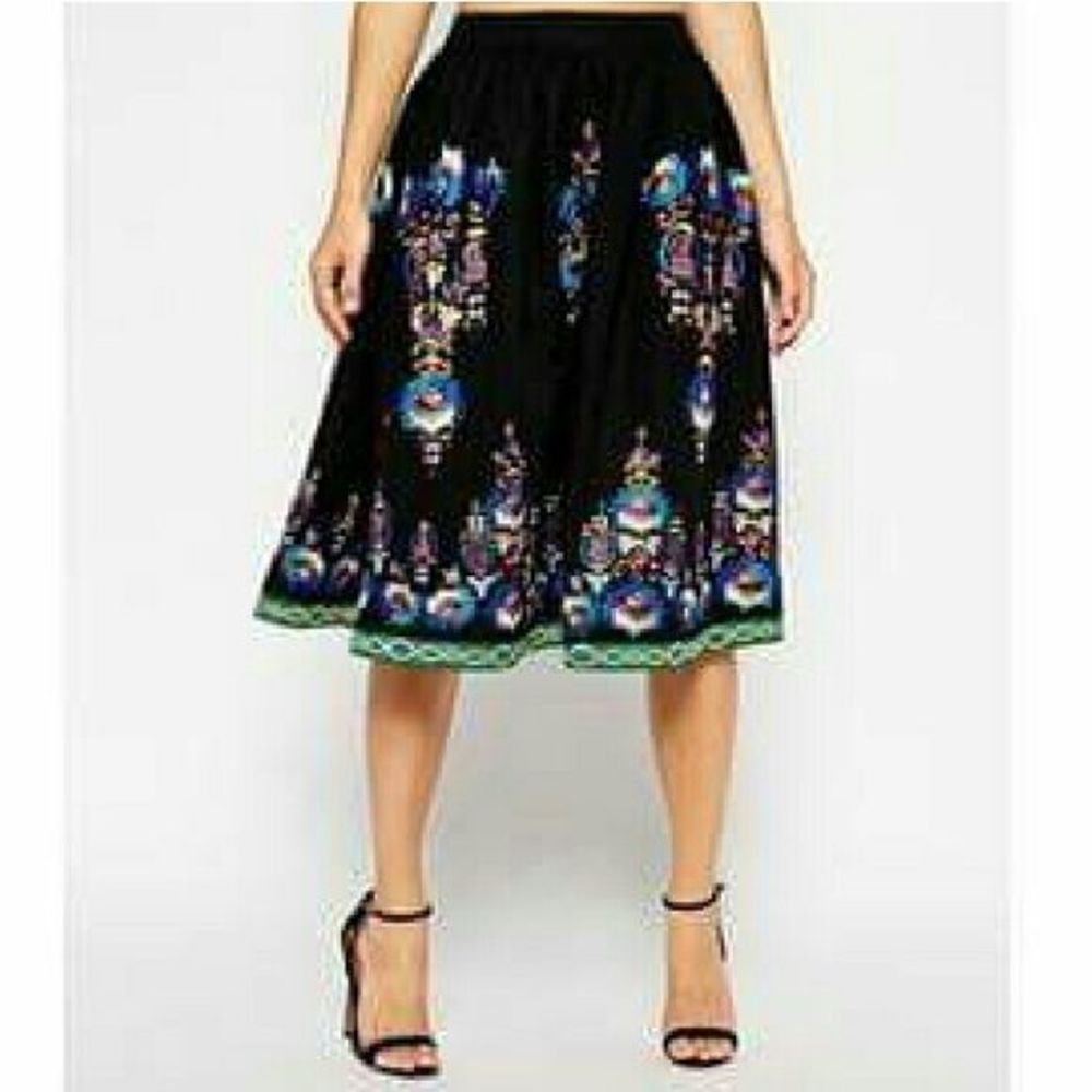 ASOS PREMIUM Embroidered Midi Skirt NWT